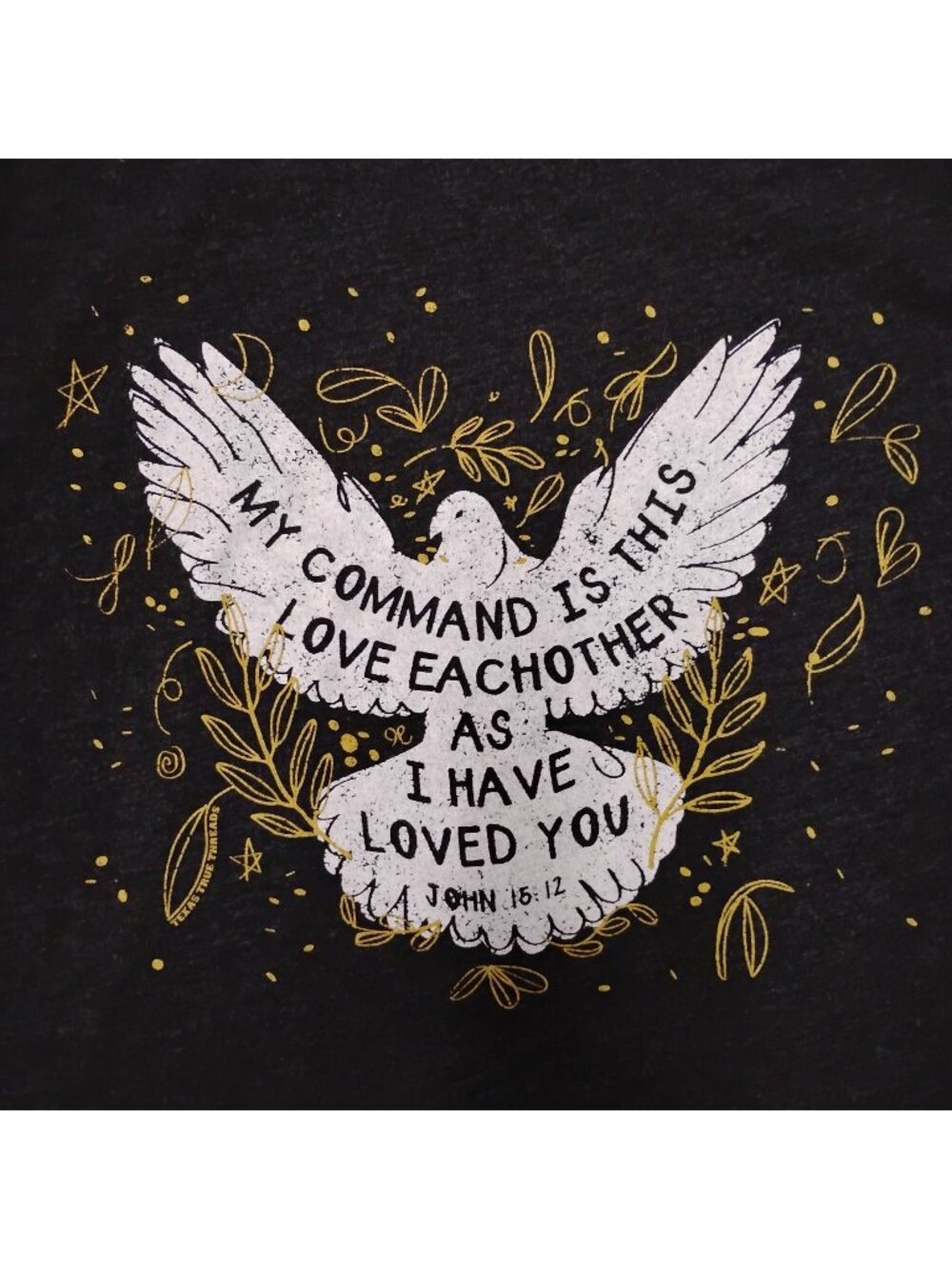 Texas True Threads Womens M Biblical John Short Sleeve T-Shirt Cotton Blend